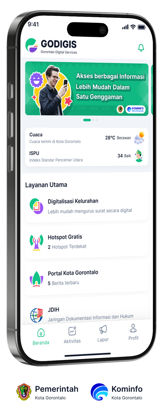 Mockup Aplikasi GODIGIS - Home